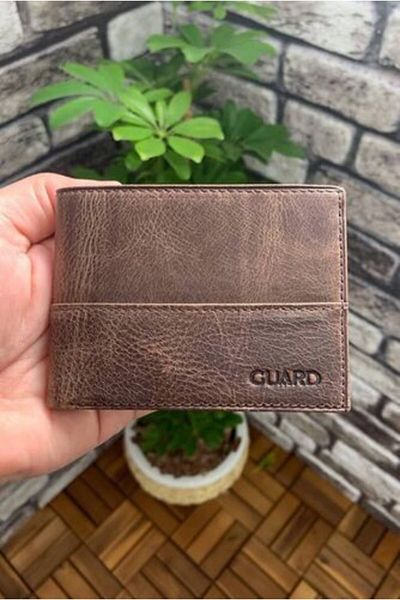 GUARD Antique Brown Thin Classic Leather Men's Wallet