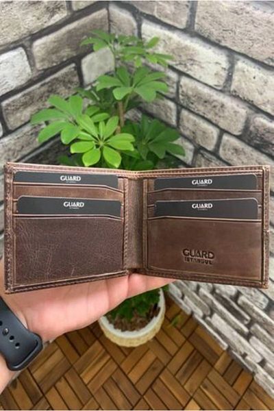 GUARD Antique Brown Thin Classic Leather Men's Wallet