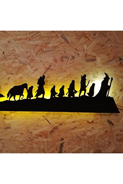 Genel Markalar Yüzüklerin Efendisi Ledli Duvar Süsü Mdf Tablo Duvar Aksesuarı...