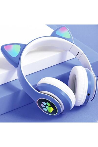 peltech Stn-28 Kablosuz Kedi Kulaklık - Mavi