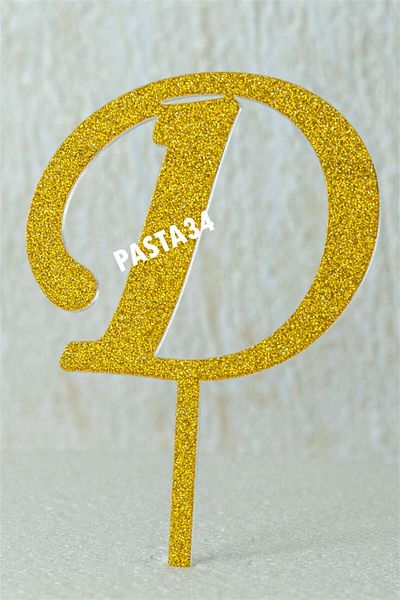 Pasta34 Χωρίς χυμένο γράμμα ασημί πλεξιγκλάς 5 cm χρυσό D
