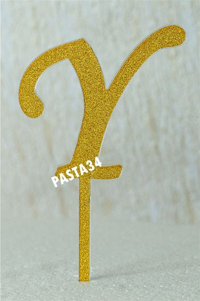 Pasta34 Ασημί Plexi Letter 5 cm Gold Y που δεν χυθεί