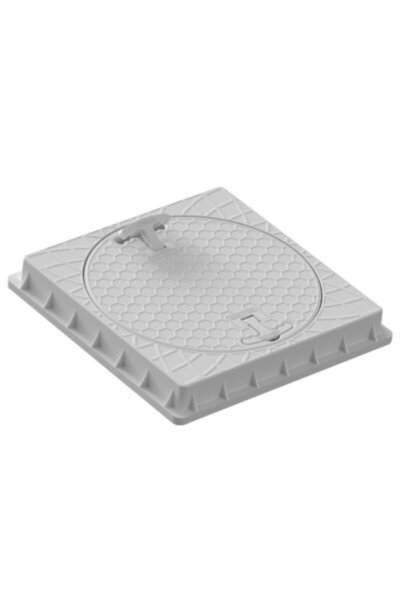 LUX WARES Ø 400 Mm Kare El Tutamaklı Plastik Rögar Menhol Kapak Ve Çerçeve