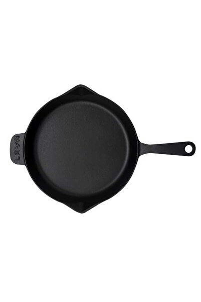 Lava مقلاة دائرية من الحديد الزهر بمقبض معدني مقاس 28 سم