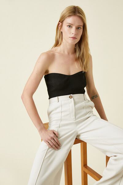 Koton Γυναικείο στράπλες μαύρο εσώρουχο 1yak92815ht