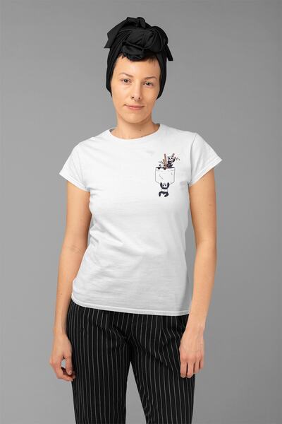 ErTaPassage Panda albă cu imprimeu Femei tricou - T9708925