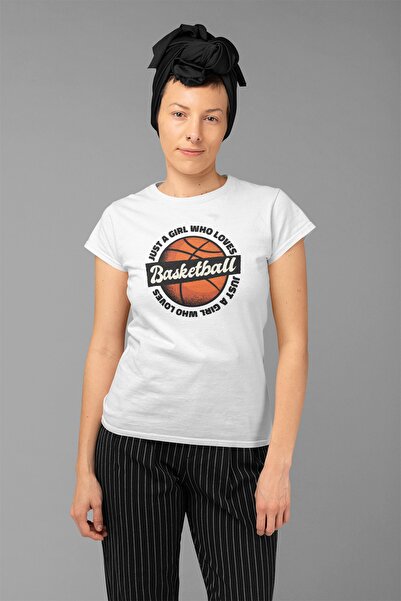 ErTaPassage cu imprimeu femei care iubesc baschetul alb tricou - T9188182