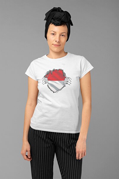 ErTaPassage Γυναικείο μπλουζάκι με σχέδιο καρδιάς σε λευκό χρώμα - T8021790