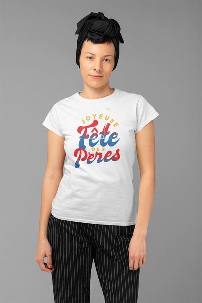 ErTaPassage Ziua Tatălui franceză albă cu imprimeu tricou - T8261612