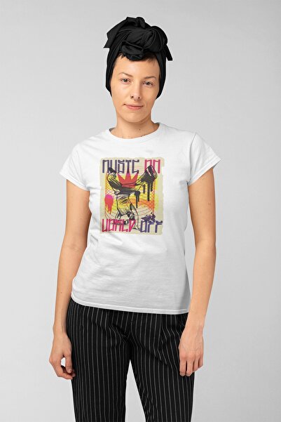 ErTaPassage Γυναικείο μπλουζάκι White Break Dancer με τύπωμα - T3590765