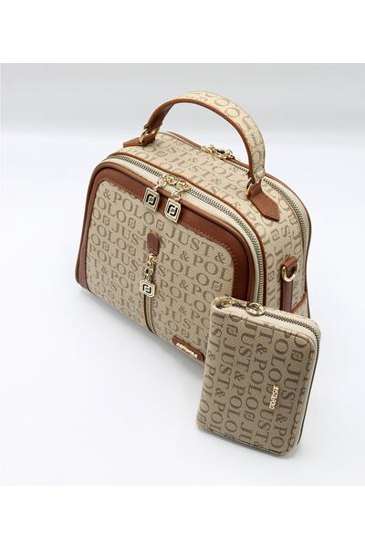 Just Polo Women's Mink/Tan Bag Wallet Combination Maynimos
