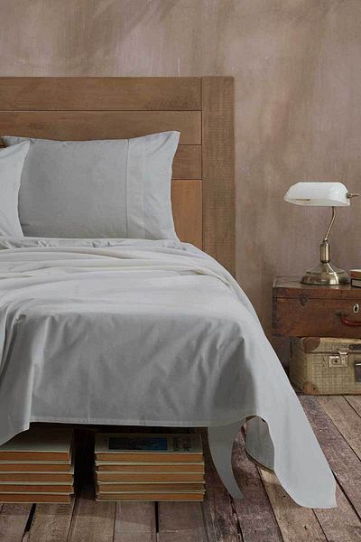 Elart Ranfors 100% Cotton Sheet Set Single Silver
