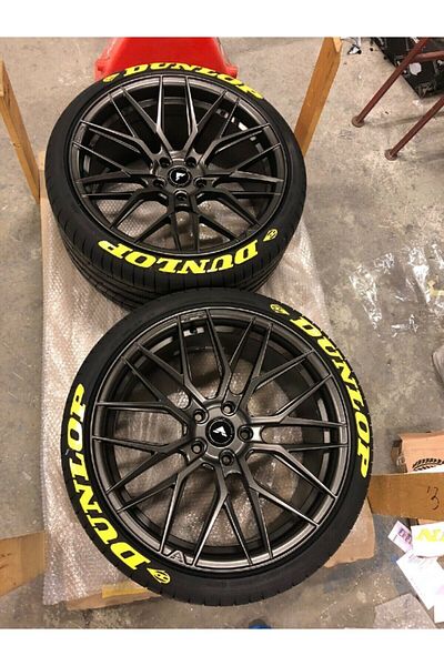 Abaküs Text pe anvelope Dunlop Yellow 8 bucăți de calitate de primă clasă Sticker fără decolorare