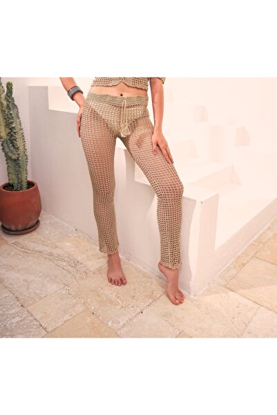 Grace&Glamor Graceandglamor Camılla El Örmesi Plaj Pantalonu, Pareo