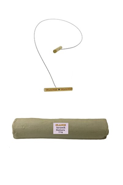 GLANCE Beyaz Seramik Hamuru 3 Kg Kil Kesme Teli