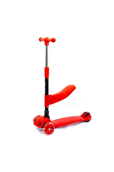 Genel Markalar Led Işıklı 3 Tekerlekli Yükseklik Ayarlı Oturaklı Çocuk Scoote...