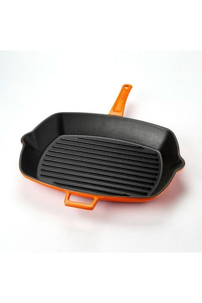 Lava Orange 26*32 Metal Grill Pan - With Handle