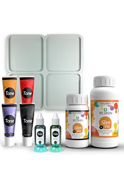 Resinin S01 Bardak Altlığı Epoksi Başlangıç Seti 1 Reçine Pigment Silikon Kalıp
