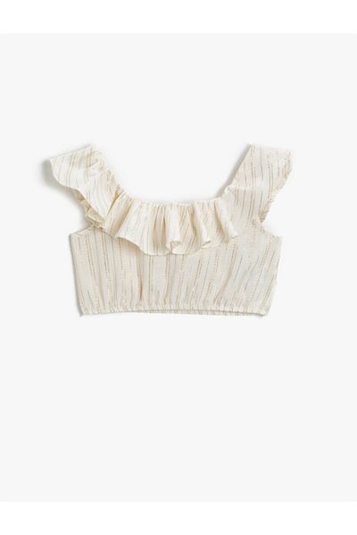 Koton Goldgestreifte Crop-Bluse für Mädchen