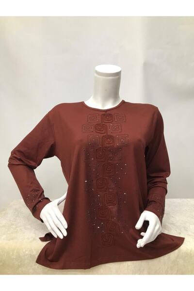 Nacar Taşlı Penye Bluz