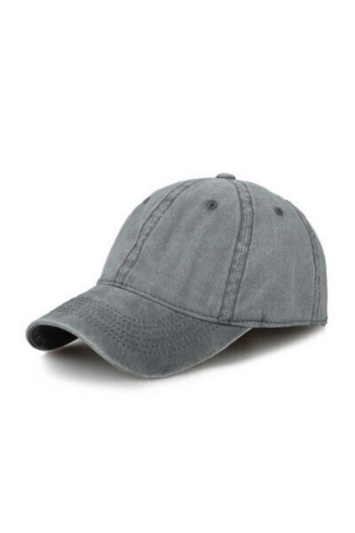 CosmoOutlet Solid Color Washed Gray Hat