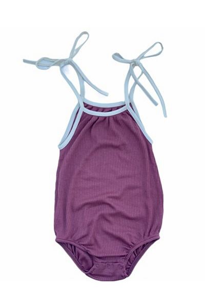 Little Basics String Ribbed Romper Dried Rose