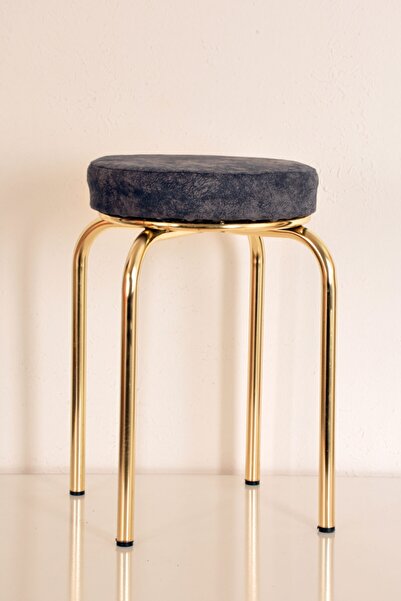 yılmaz masacılık 4 Lü Gri Ninova Altın Ahtapot Tabure Mutfak Taburesi Demir T...