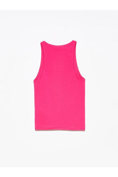 Dilvin 3694 Tricou cu gât în ​​picioare Fuchsia închis