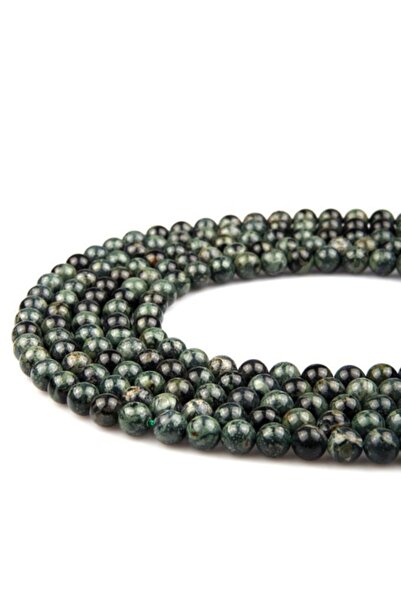 Alibaba Doğaltaş قلادة كانابا جاسبر من الحجر الطبيعي باللون الأسود للجنسين مق...