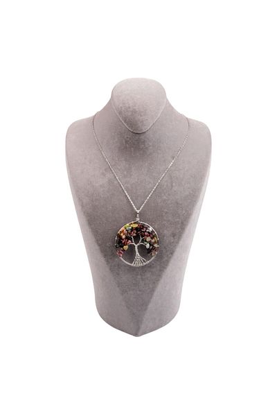 Sahra Wire Wrapped Tourmaline Tree of Life Natural Stone Necklace