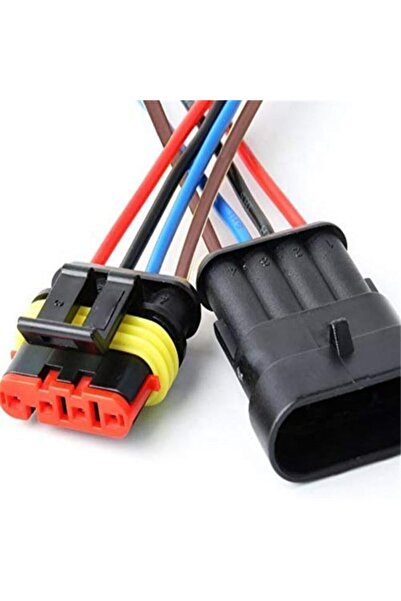 Yeka 4 Pin Kablolu Su Geçirmez Konnektör Takımı
