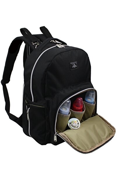 Stylo Duo Siyah Backpack For Mothers Bebek Bakım Çantası