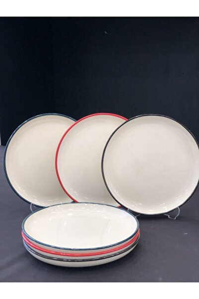 MeGgDecor Megg Line Siyah 21 Cm 6'lı Pasta Tabağı