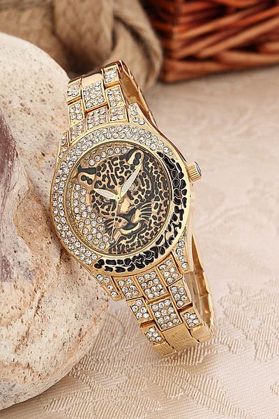 Vegans 3441 Tiger Pattern Steel Women's Wristwatch