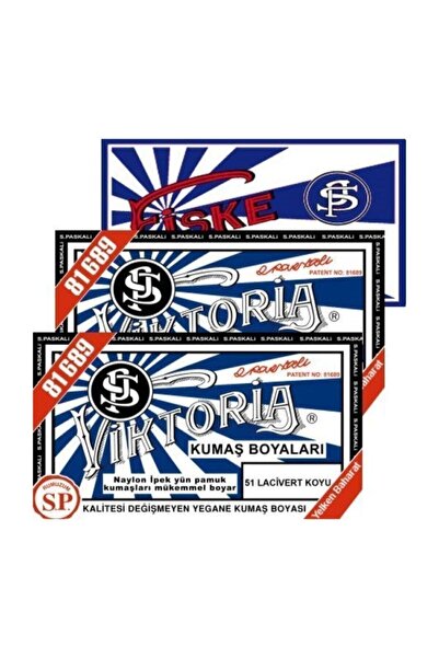 Viktoria Boya Kumaş Boyası Koyu Lacivert 2 Pkt + Fiske Sabitleme 1 Pkt
