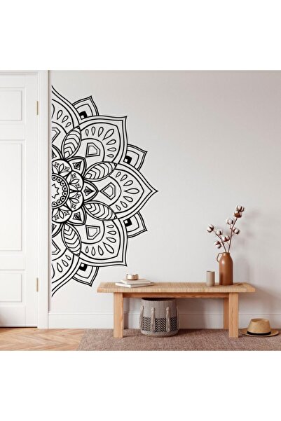 Sticker Sepetim ملصق حائط مزخرف بنصف ماندالا على شكل زهرة - ديكور حائط