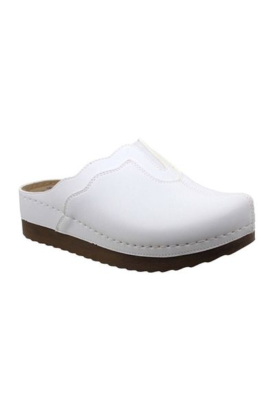 solariz White Hospital Doctor Nurse Soft Anatomic Closed Sabo Slippers