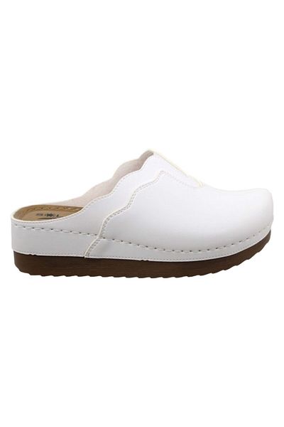 solariz White Hospital Doctor Nurse Soft Anatomic Closed Sabo Slippers