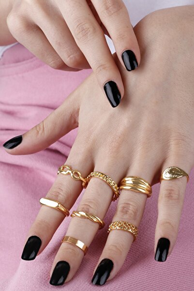 Ervalina 8'li Yüzük Ve Eklem Yüzük Set