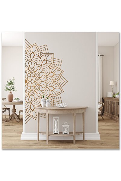 Sticker Sepetim Διακοσμητικό αυτοκόλλητο τοίχου Flower Half Mandala - Wall De...