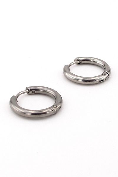 Solfera Silver Color Round Line Unisex Steel Earrings - E929