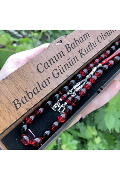 KANUNİ TESBİH Letter Tasseled Prayer Beads - Special, for Father and Wooden Box, Father's Day