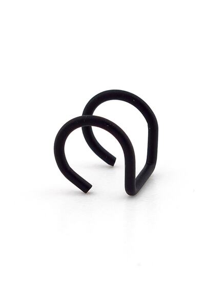 Solfera Mat Siyah Renkli Earcuff Kulak Kelepçesi Helix Sarmal Ex082