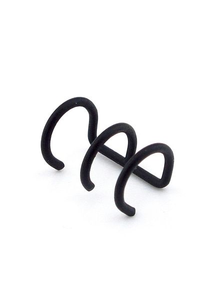 Solfera Matte Black Colored Earcuff Ear Clamp Triple Coiled Ex086