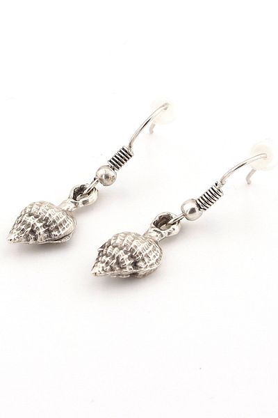 Solfera Sea Shell Mineral Matte Metal Dangle Women's Earrings Ex062