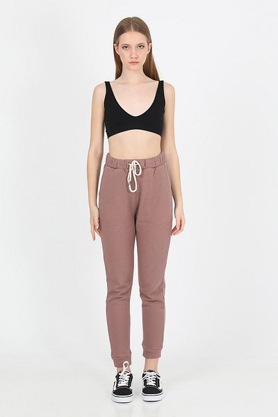 John Frank Puffy γυναικείο παντελόνι Dusty Rose Jogger