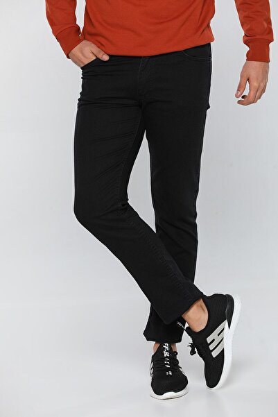 ATA COLLECTION Men's Black Slim Fit Stretch Fabric Jeans