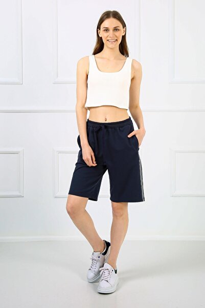 ALEXANDERGARDI Yüksek Bel Şerit Detaylı Şort (b21-304tk)