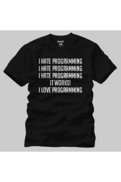 Crazy Я ненавиджу програмування Чоловічий футболка