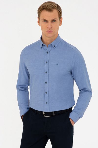 Pierre Cardin Πουκάμισο Oxford Slim Fit Navy Blue